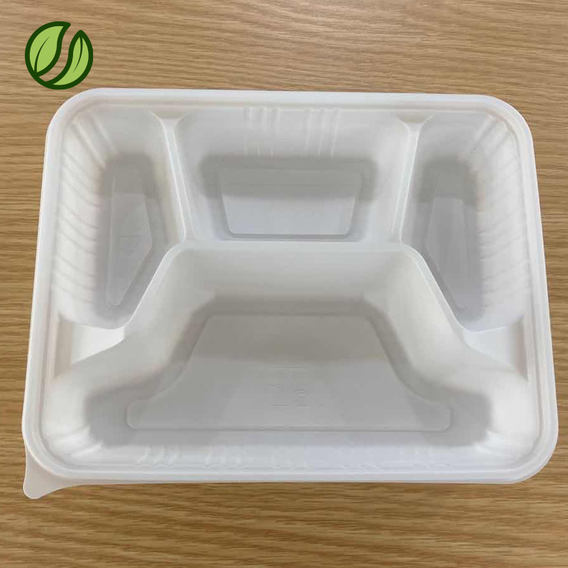 全生物降解环保一次性方形分隔餐盒1箱装100套-聚如如-生物基环保降解